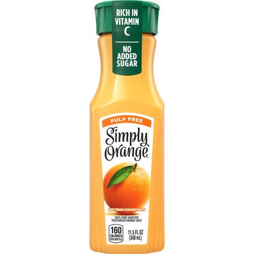 SIMPLY ORANGE JUICE PULP FREE 11.5 OZ