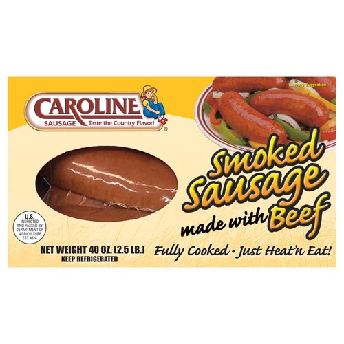 CAROLINE SMOKED SAUSAGE BEEF 40 OZ