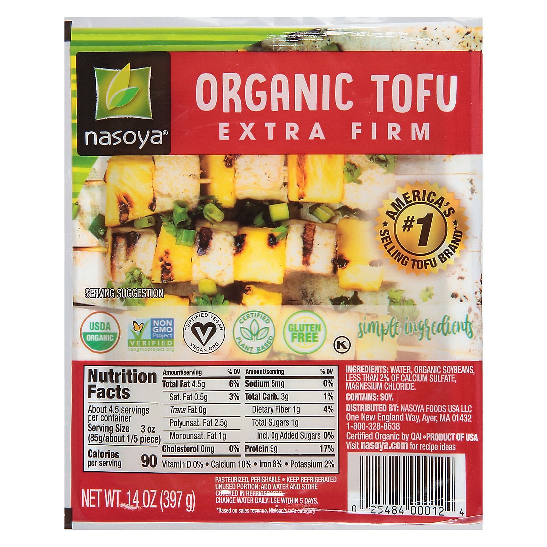 NASOYA FARM ORGANIC TOFU EXTRA FIRM 0.88 Lbs
