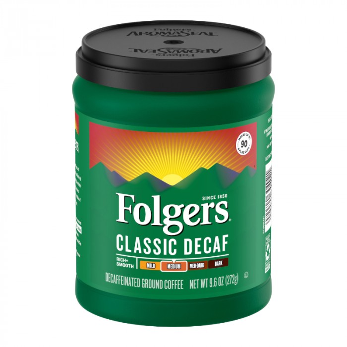 FOLGERS DECAF CLASSIC RST COFFEE         9.6 OZ