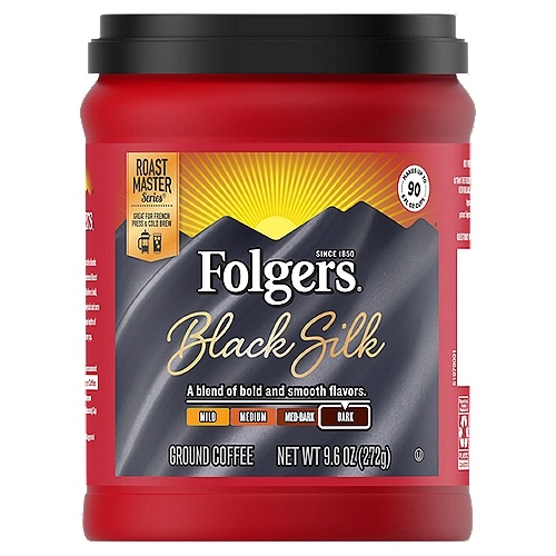 FOLGERS BLACK SILK COFFEE                9.6 OZ