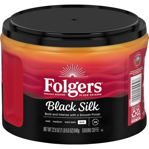 FOLGERS BLACK SILK COFFEE 22.6 OZ