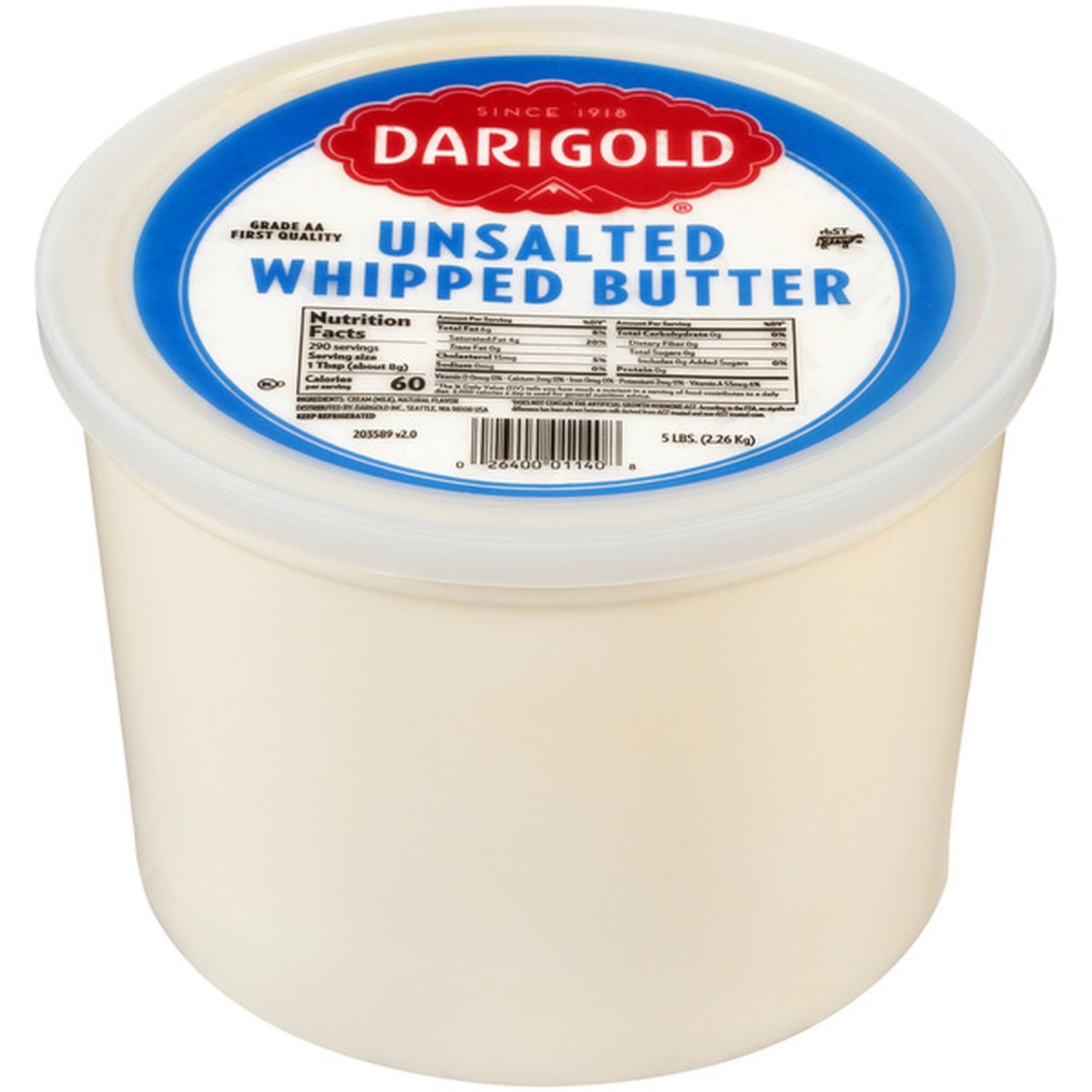 Darigold Unsalted Whipped Butter 5 LBS