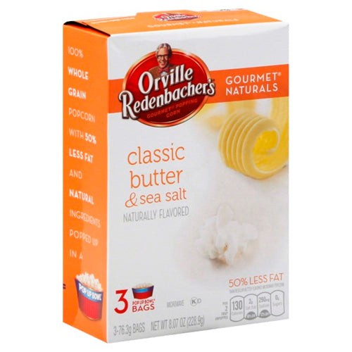 ORVILLE SEASALT AND BUTTER POPCORN 8.07 OZ