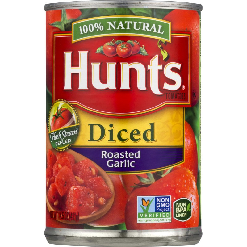 Hunt's Diced Tomatoes With Roasted Garlic 14.5 OZ