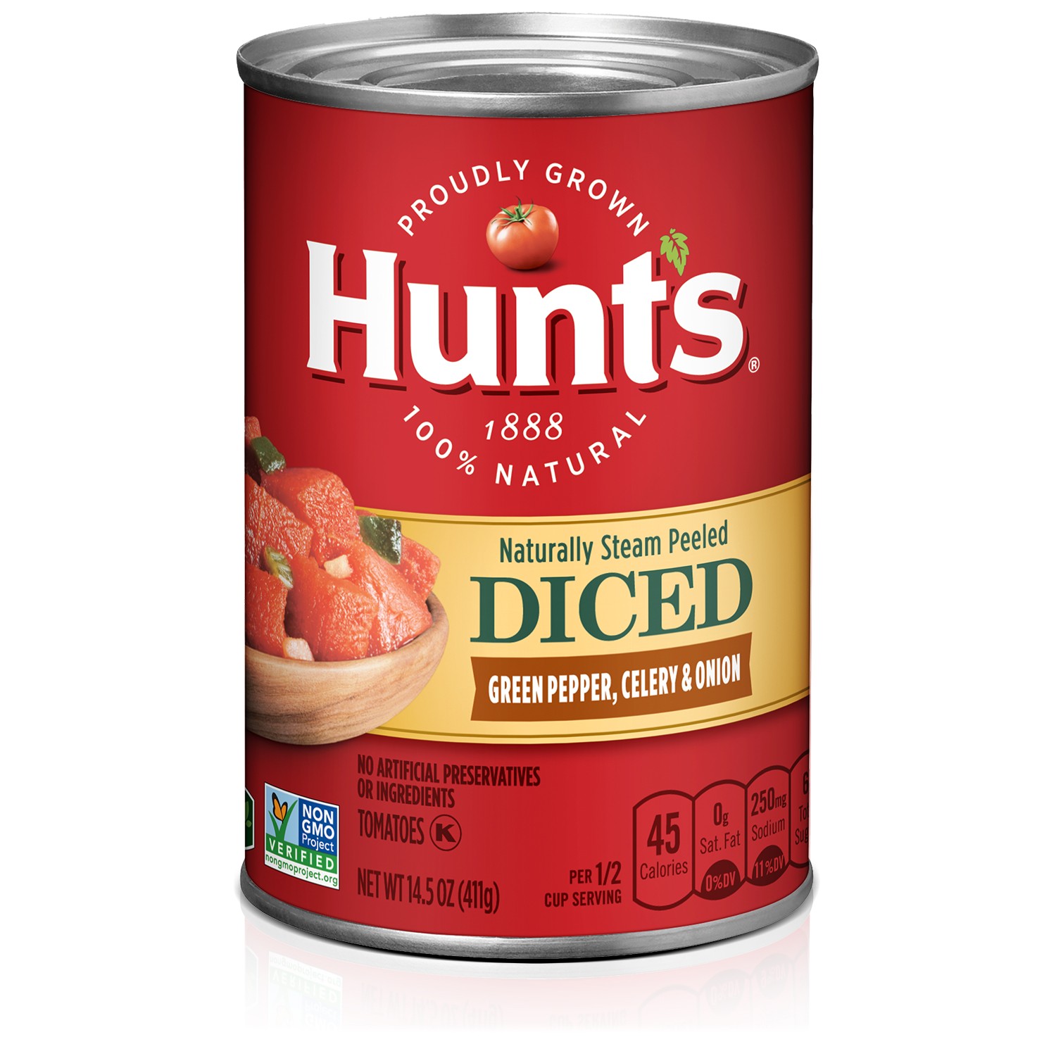 Hunt's Diced Tomatoes With Green Peppers, Celery And Onions 14.5 OZ