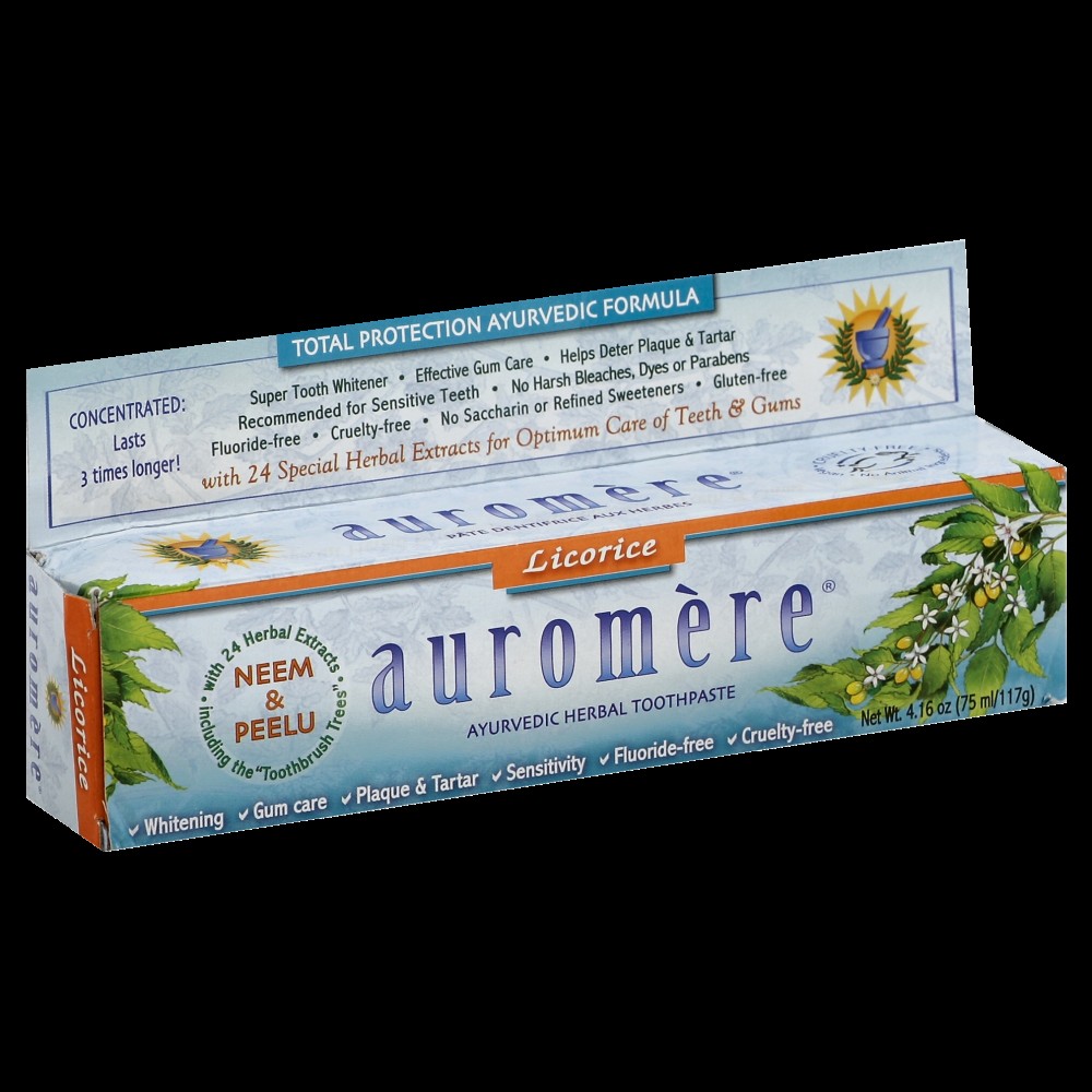 AUROMERE AYURVEDIC HERBAL LICORICE TOOTHPASTE 0.25 Lbs