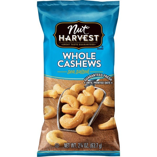 NUT HARVEST WHOLE CASHEWS SEA SALTED 63.7 GM