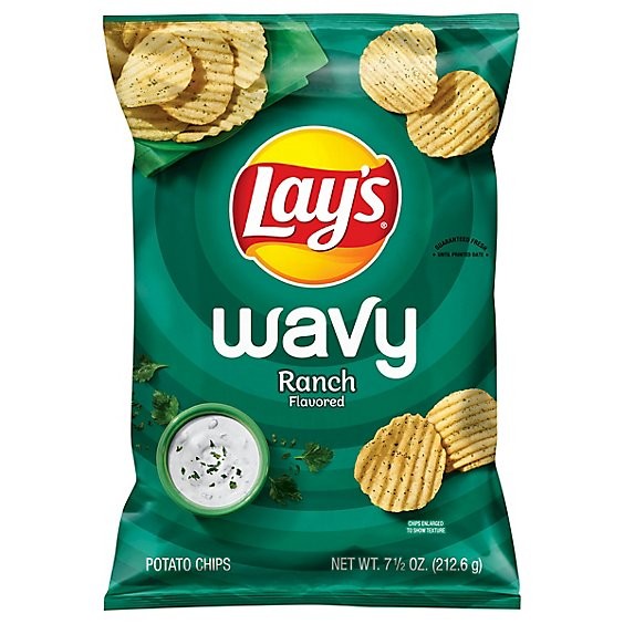 LAYS WAVY RANCH FLAVORED POTATO CHIPS 212.6 GM