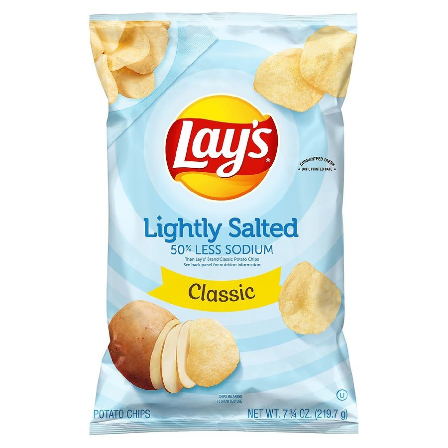 LAYS LIGHTLY SALTED POTATO CHIPS 219.7 GM