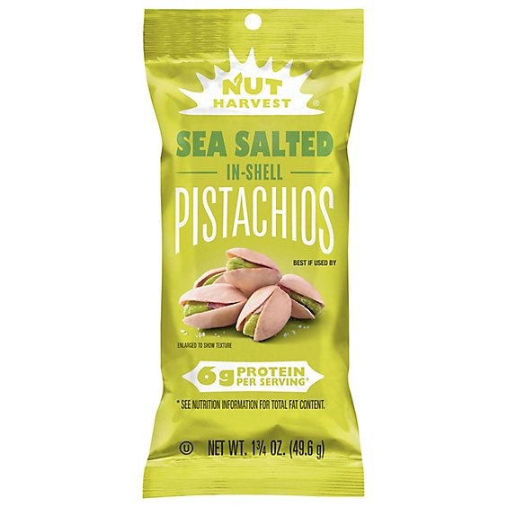 NUT HARVEST PISTACHIOS SALTED IN SHELL 49.6 GM