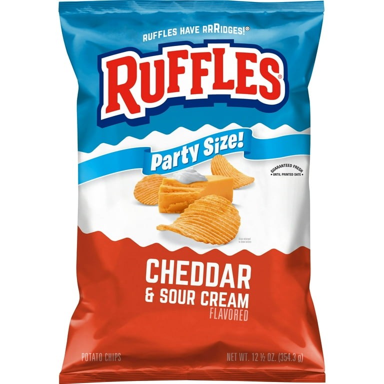 RUFFLES PARTY SIZE CHDDR SOUR CREAM 12.5 OZ