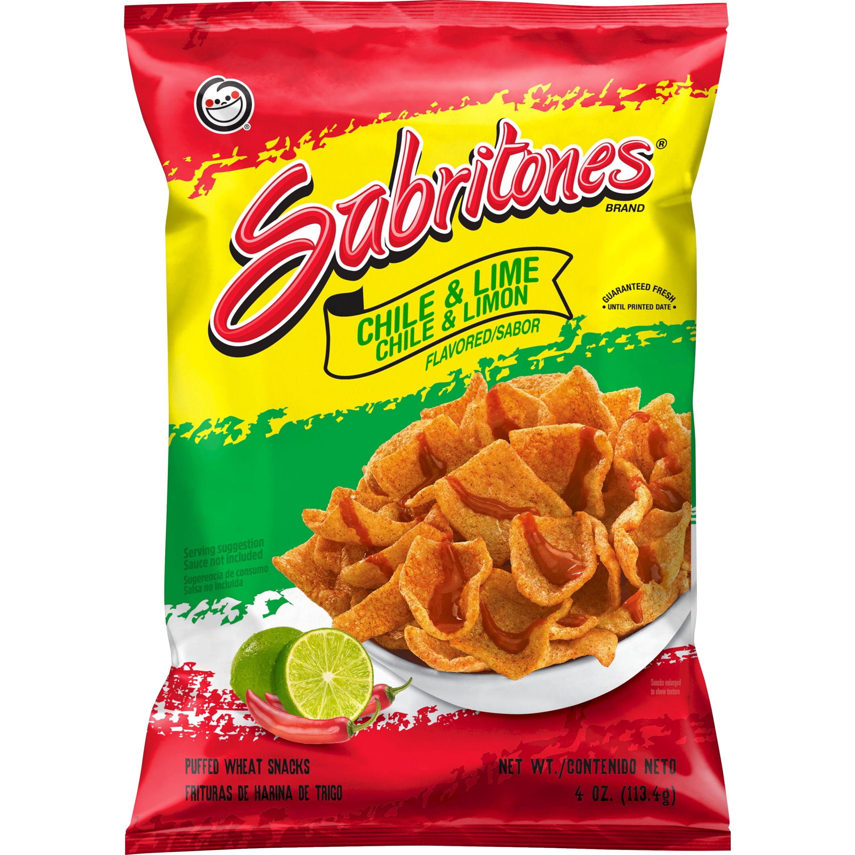 SABRITONES CHILLI & LIME PUFFED WHEAT SNACKS 4 OZ