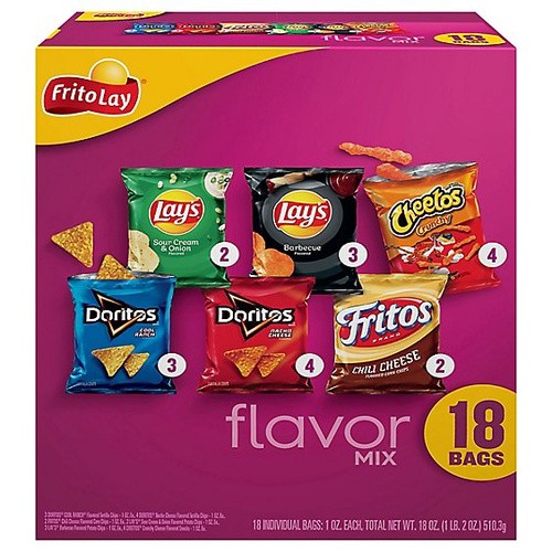 FRITO LAY VARIETY PACK FLAVOR MIX BX 18 PACK