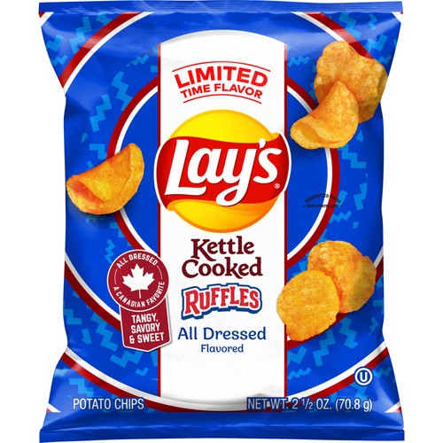 LAYS KETTLE POTATO CHIPS ALL DRESSED     1 OZ