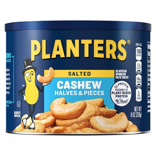 PLANTERS SALTED CASHEW HALVES & PIEC 8 OZ