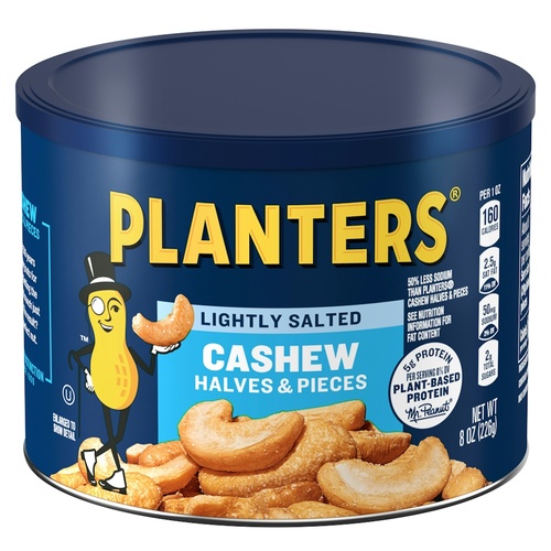PLANTERS LOW SALT H/PC CASHEW            8 OZ