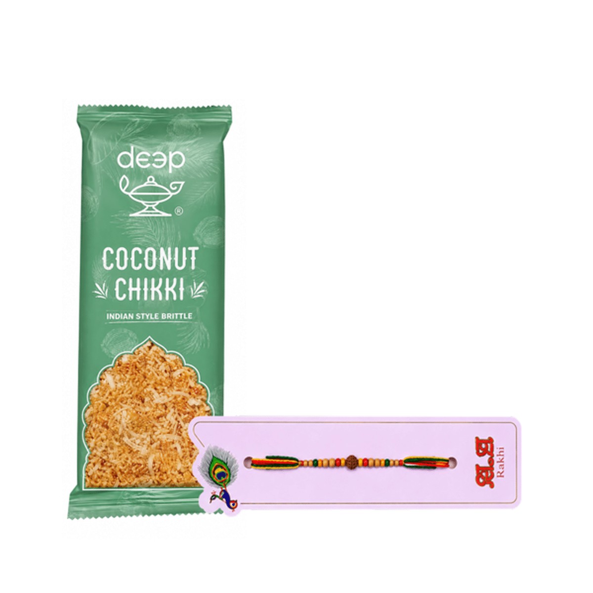 Single Rakhi For Brother Combo Pack “ Coconut Chikki 1 EACH