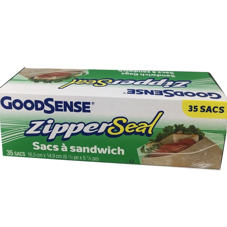 Good Sense Sandwich Bags Zipper Seal Green 35 Count