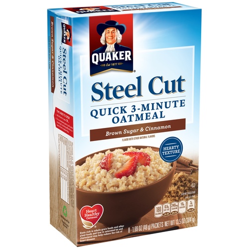 QUAKER OATMEAL STEEL CUT BRN SGR & C     1 OZ