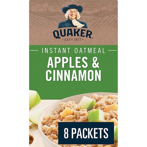 QUAKER INSTANT OATMEAL APPLES&CINNMN 8 COUNT