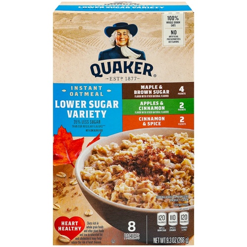 QUAKER LOW SGR INSTNT OATMEAL VARIET     1 OZ