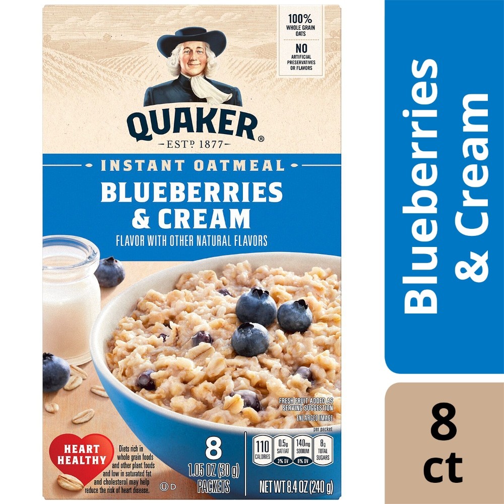 Quaker Oatmeal Blueberries & Cream 10 Oz