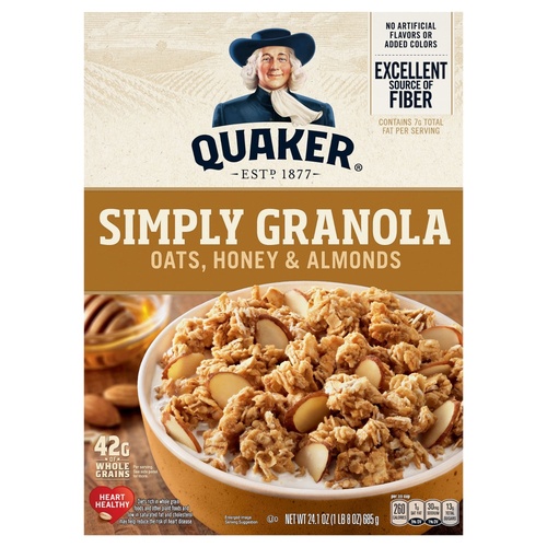 QUAKER SIMPLY GRANOLA HONEY & ALMOND     24.1 OZ