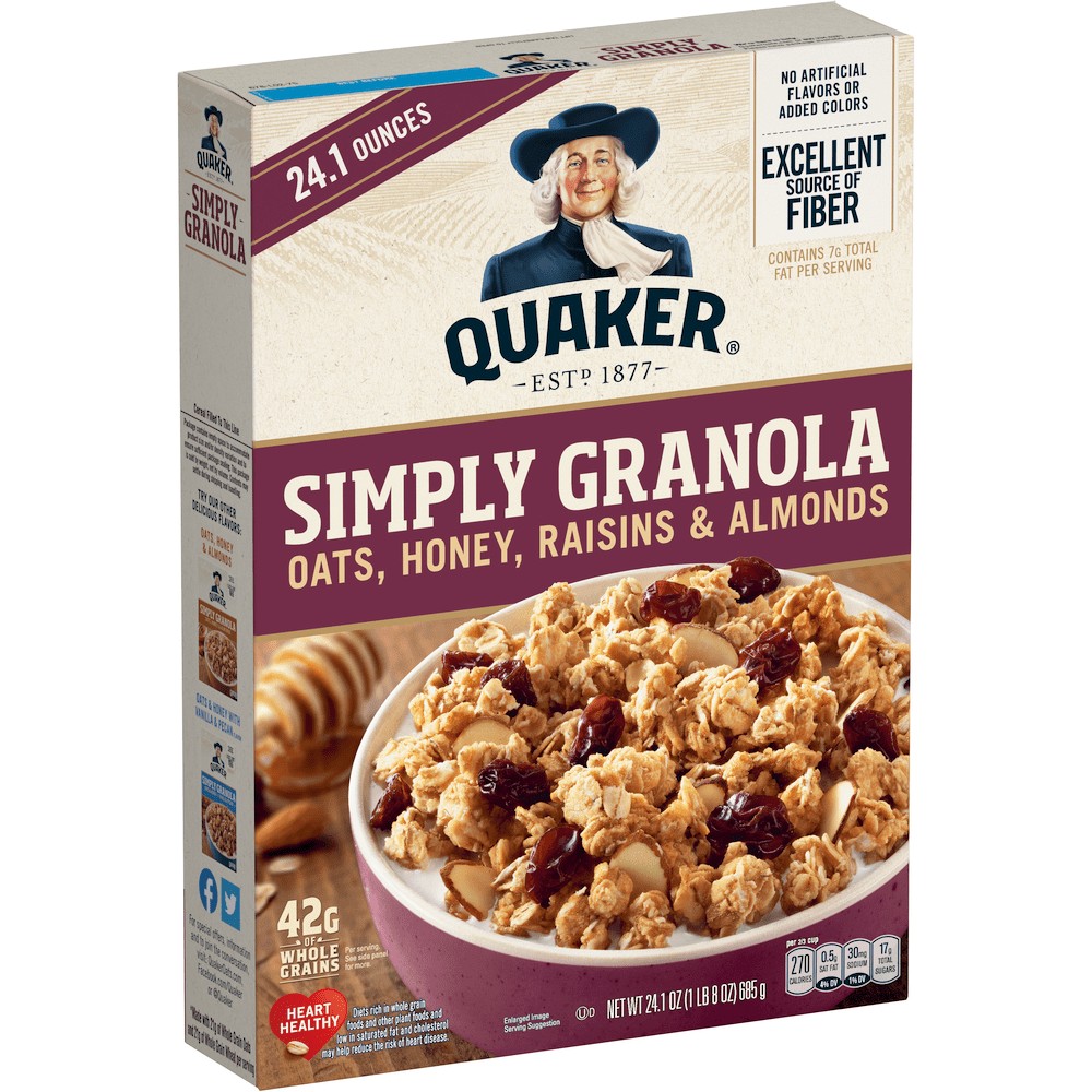 QUAKER SIMPLY GRANOLA HONEY  RAISINS     24.1 OZ