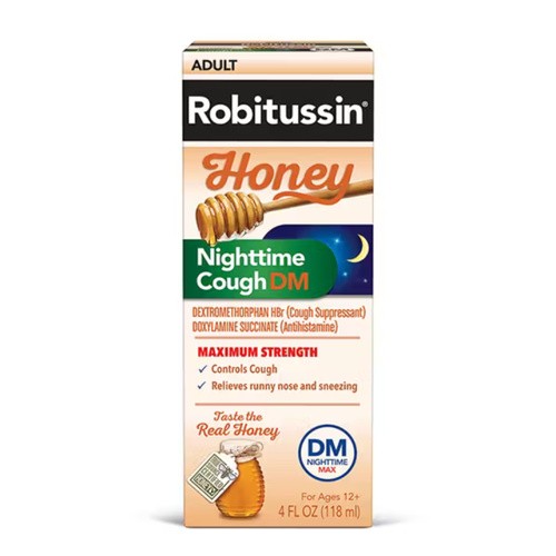 ROBITUSSIN DM HONEY NIGHTTIME 4 OZ