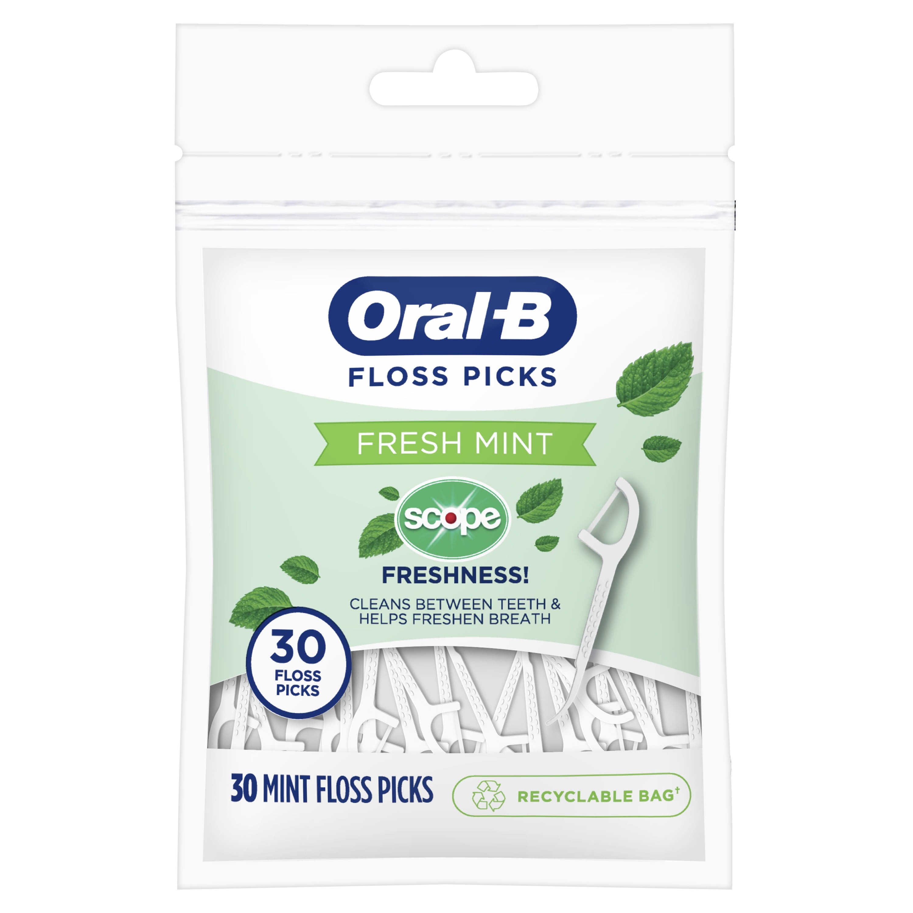 Oral B Floss Picks Fresh Mint 30 Count