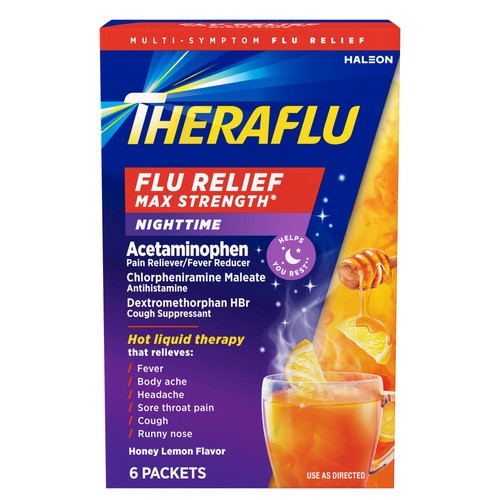 THERAFLU HONEY LEMON NIGHT FLU 6 COUNT