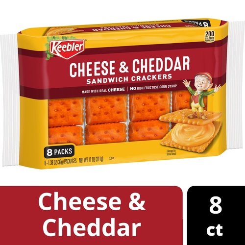 KEEBLER CHEESE & CHEDDAR CRACKERS 8      1 OZ