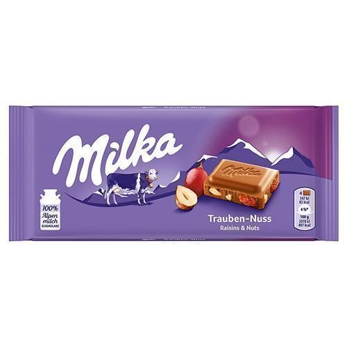 MILKA RAISIN & NUTS TRAUBEN NUSS 100 GM
