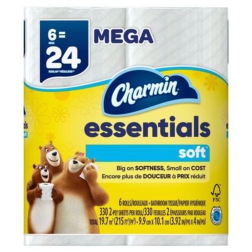 CHARMIN ESSENTIALS MEGA SOFT BATH 6 PCS