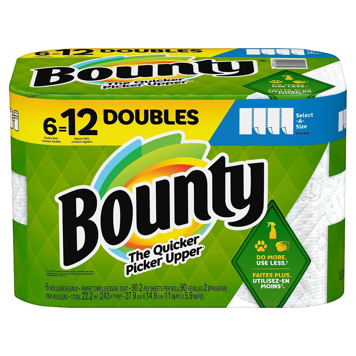 BOUNTY PAPER TOWELS 6 DOUBLE ROLL 6 PCS