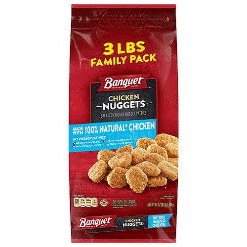 BANQUET CHICKEN NUGGETS 3 LBS            48 OZ
