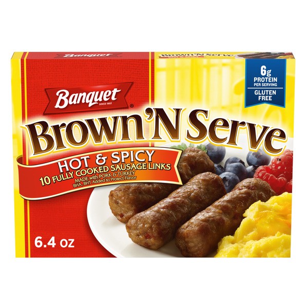 Banquet Brown & Serve Hot & Spicy Links 6.4 OZ