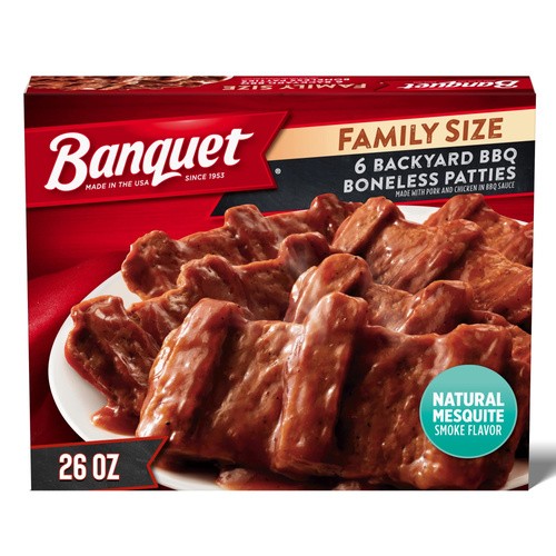 BANQUET BBQ SAUCE AND BONELESS PORK 26 OZ