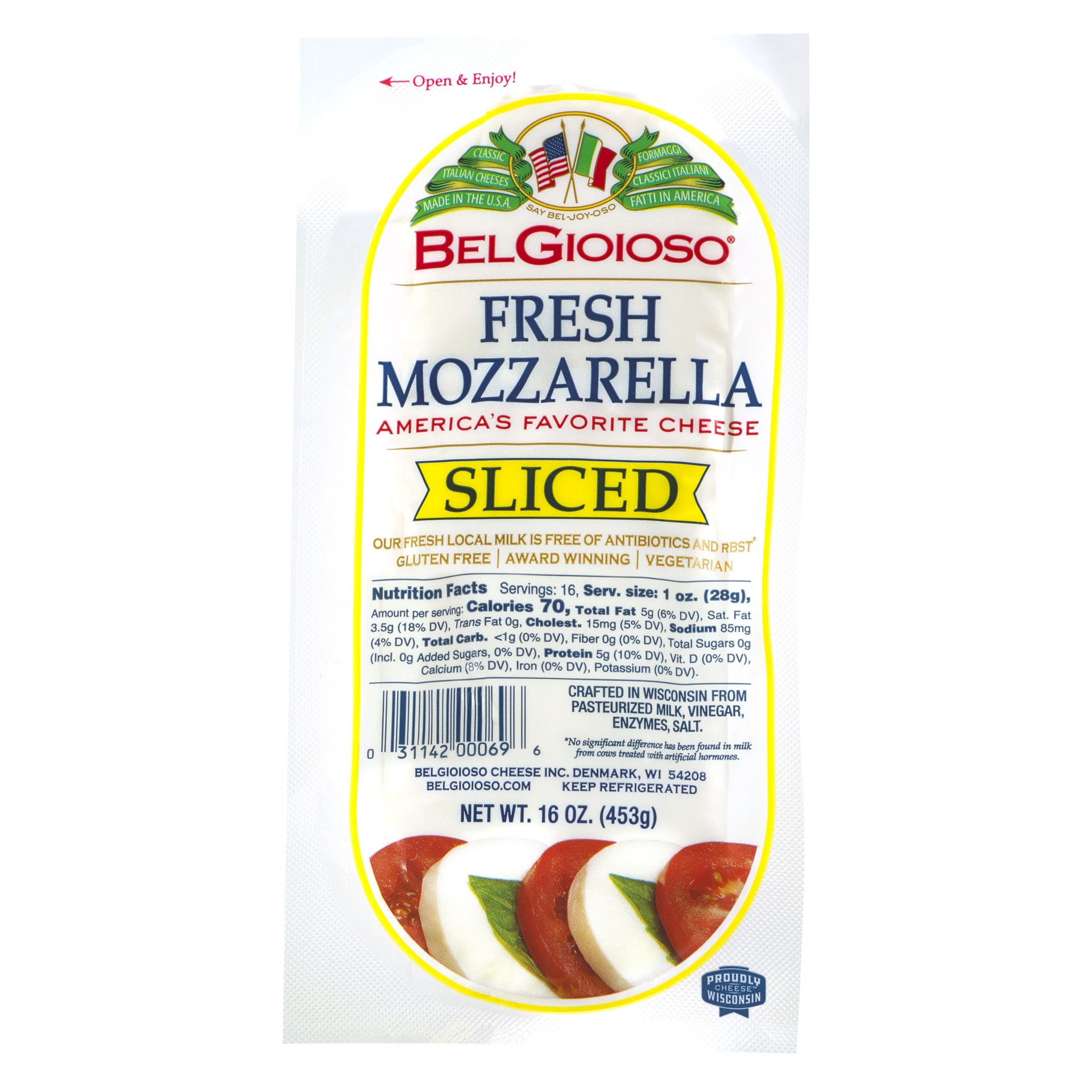 BELGIOIOSO FRESH MOZZ SLICED 16 OZ