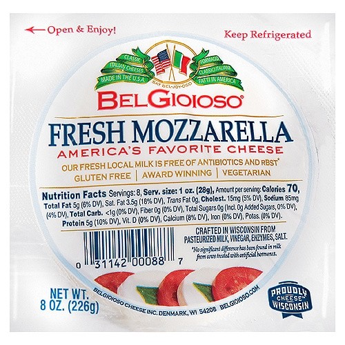 BELGIOIOSO FRESH MOZZARELLA 0.5 Lbs