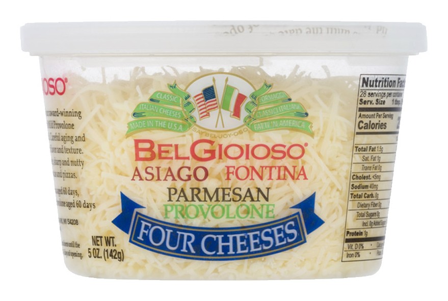 BELGIOIS FOUR CHEESE SHRED CUP 8 OZ