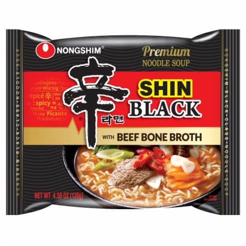 Nongshim Shin Black With Beef Bone Broth Noodles With Soup Mix (Packet) 130 GM