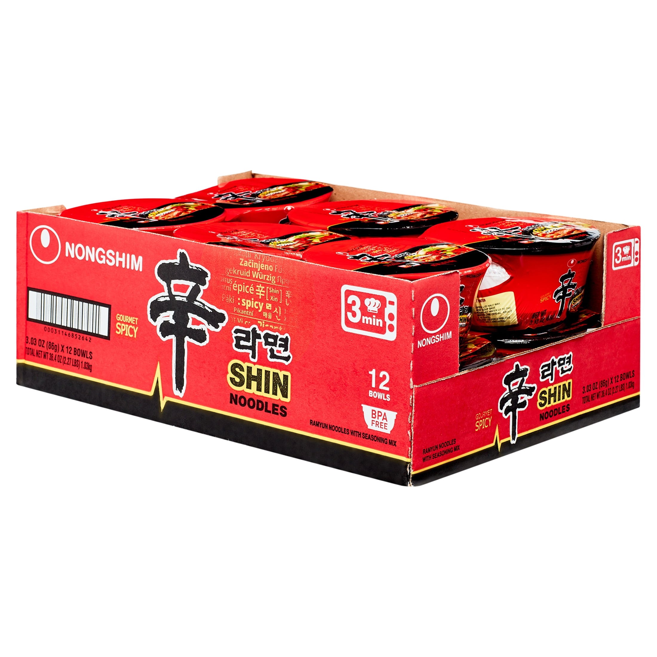 Shin Bowl Noodles  12 Pack