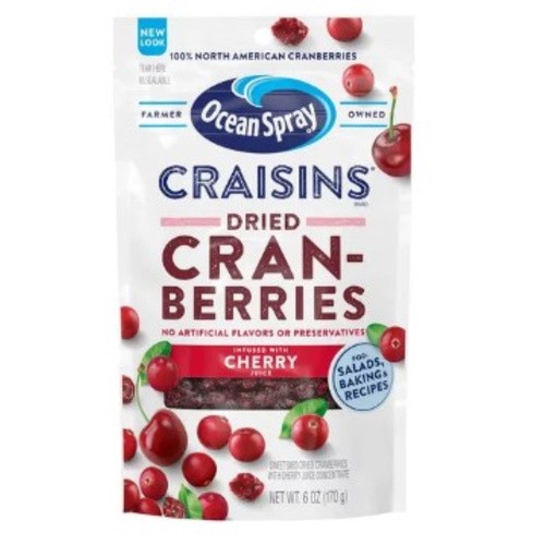 OCEAN SPRAY CHERRY CRAISINS 6 OZ