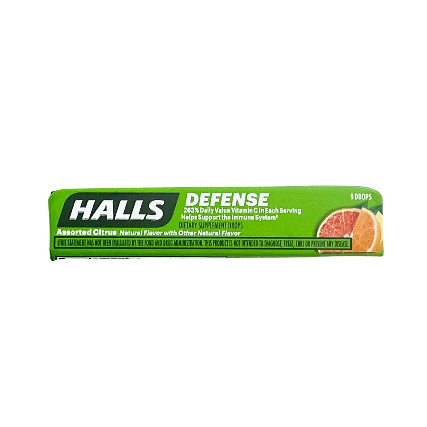 Halls Defense Vitamin C Supplement Drops Assorted Citrus 9 PCS
