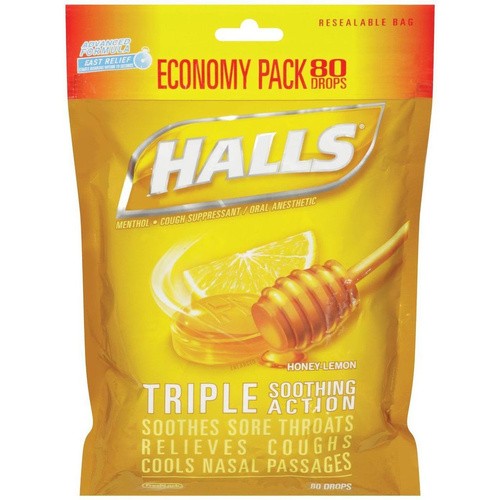 HALLS HONEY LEMON   Bag 30 COUNT