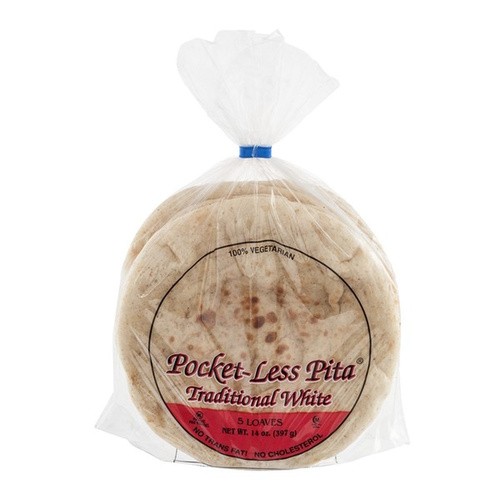 POCKET LESS PITA WHITE 14 OZ