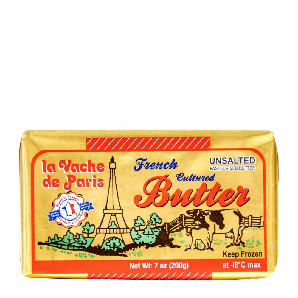 LA VACHE DE PARIS BUTTER FRENCH UNSALTED 200 GM