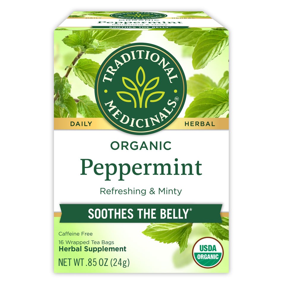 TRADITIONAL MEDICINALS PEPPERMINT ORG TEA 0.05 Lbs